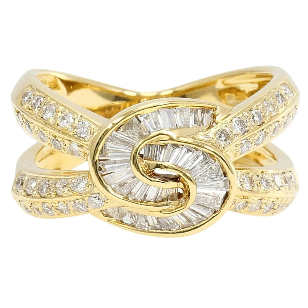 18K (18-karat) Yellow Gold Ring - 1 Diamond (0.35ct and 0.51ct) Total Weight ...